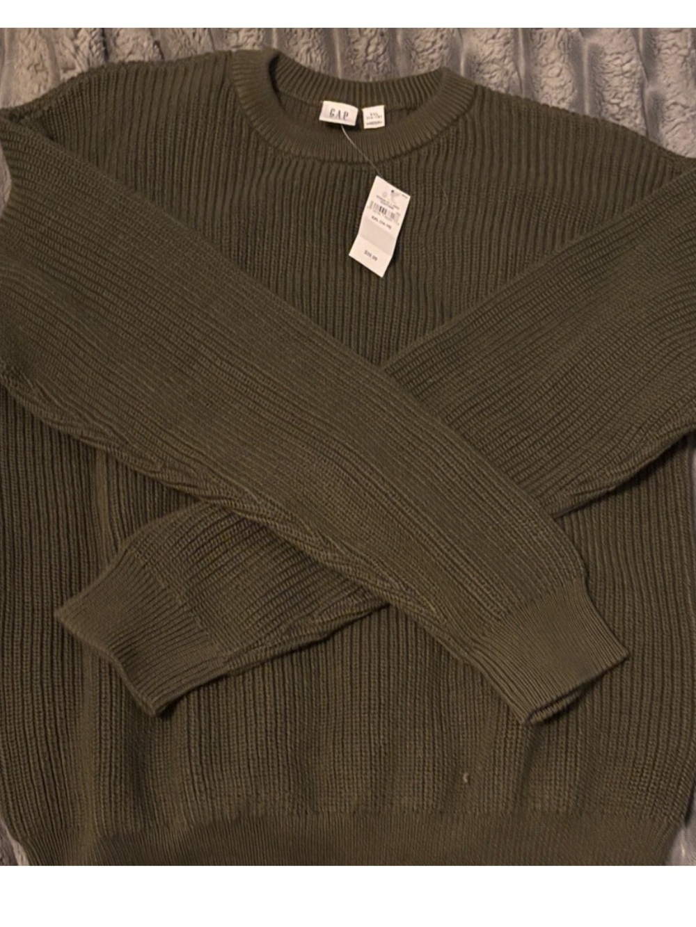NWT GAP Boy’s Crewneck Sweater - Olive Green - Picture 6 of 6